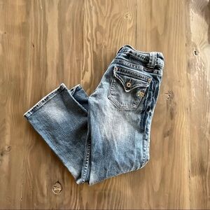 MISS ME Womens Cropped Denim Jeans with back button pockets size: 28